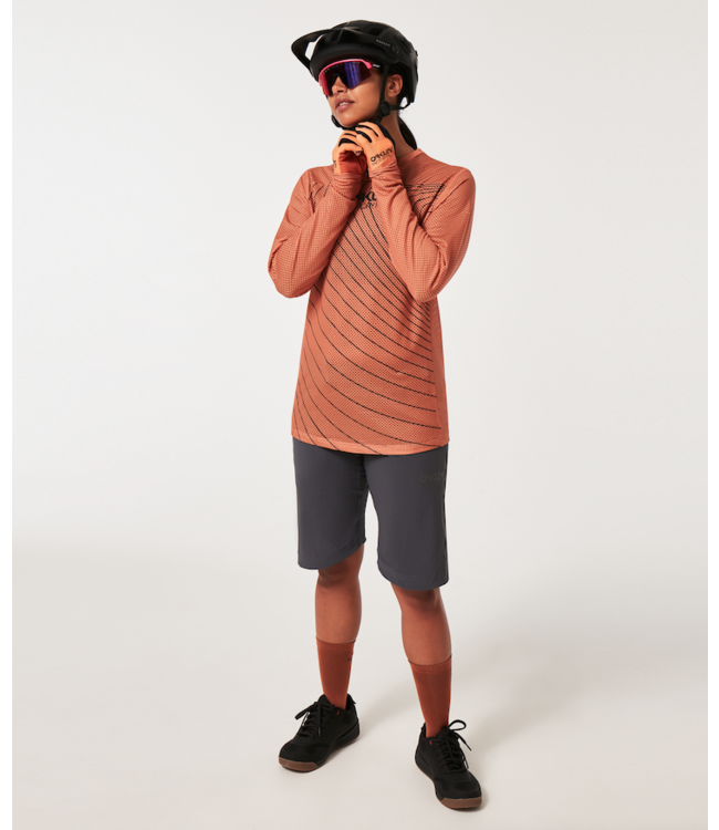 Chandail Oakley Factory Pilot RC Manches Longues Femme Soft Orange