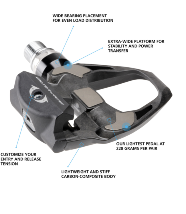 Pédales Shimano PD-R9100 Dura-Ace Carbon SPD-SL