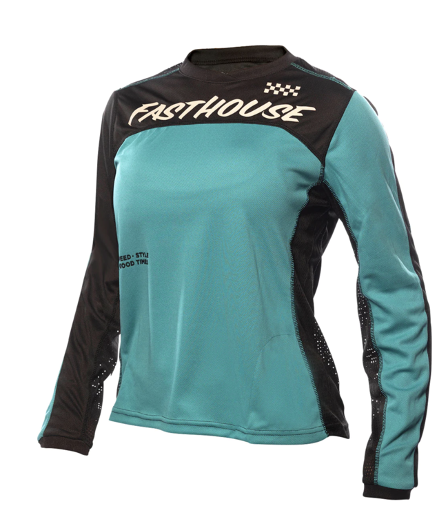 Maillot Fasthouse Mercury Classic Manches Longues Femme Noir/Turquoise