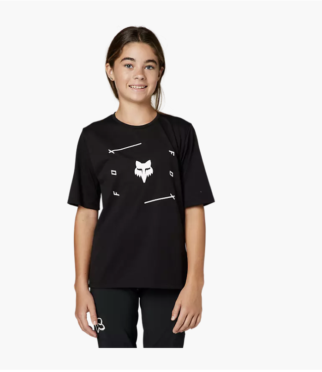 Maillot Fox Ranger Veni Dri-Release Manches Courtes Junior Noir