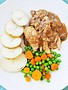Poulet forestier, carottes, pois verts & pommes de terre (325g)