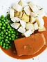 Meatloaf, diced potatoes & green peas (325g)