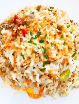 Rice, vegetables & beef gratin (325g)