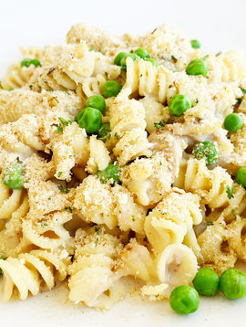 Tuna & green peas fussili casserole with homemade breadcrumbs  (325g)