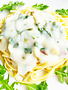 Linguini carbonara & spinach (175g)