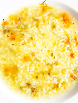 Soupe au citron & riz sauvage  ( promos du mois )