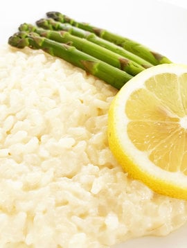 Lemon, asparagus, cheese and white wine risotto (325g)