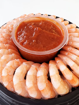 Shrimp with cocktail sauce