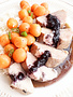 Filet mignon de porc farci au  fromage de chèvre & aux bleuets