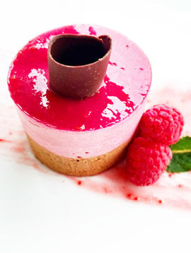 Gâteau mousse framboise & chocolat