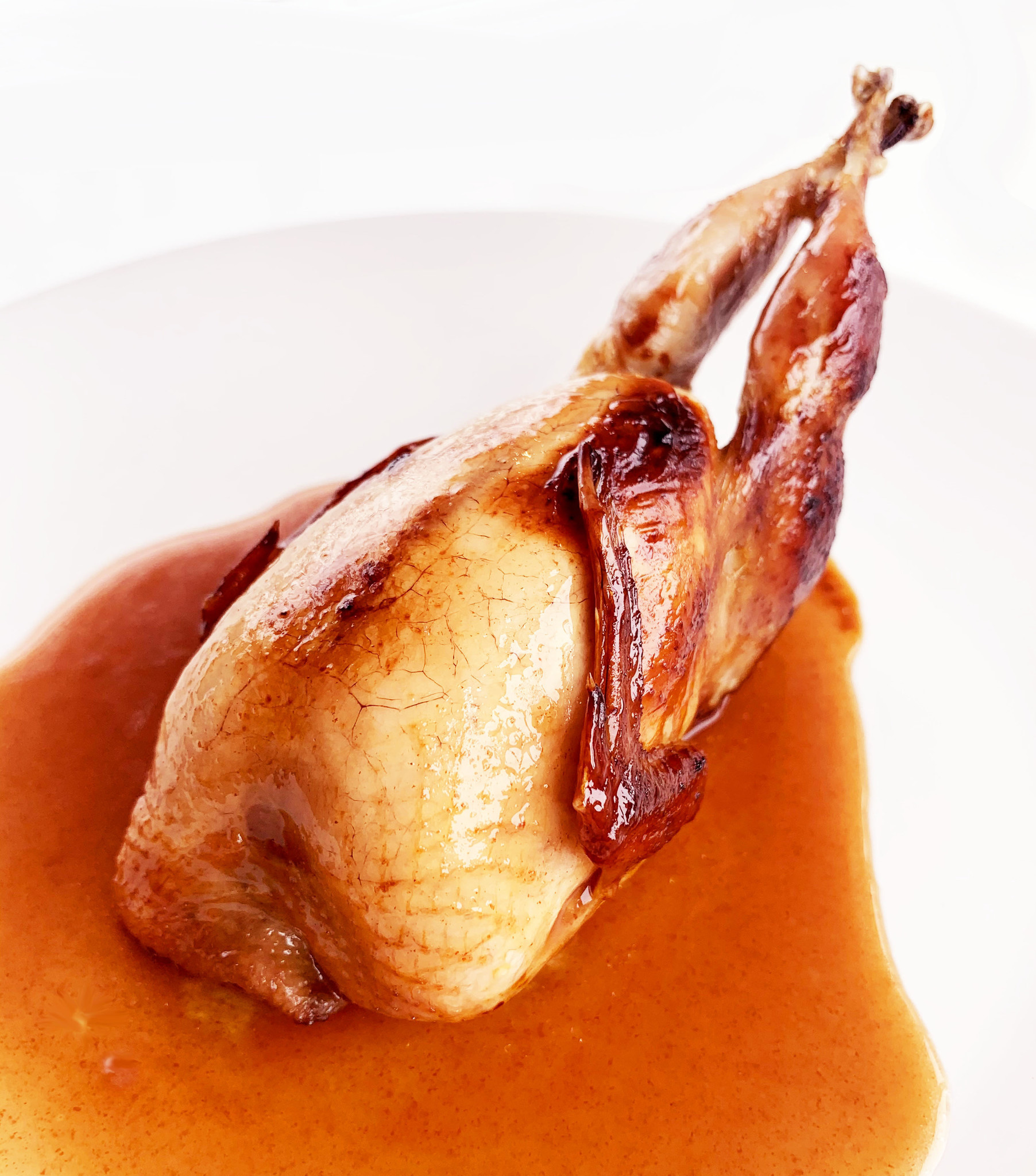 Quail stuffed with poultry liver, porto, maple, apple and walnuts