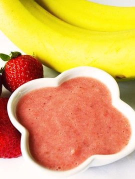 Purée de bananes & fraises