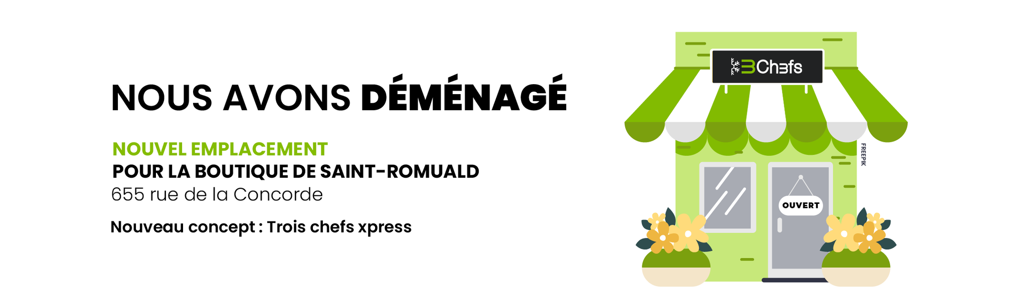 nous avons déménagé