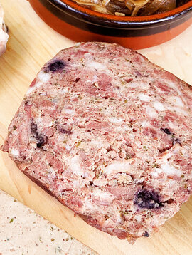 Rabbit & pork terrine with blueberries and maple syrup