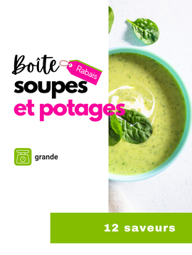 Grande boîte de soupes et potages