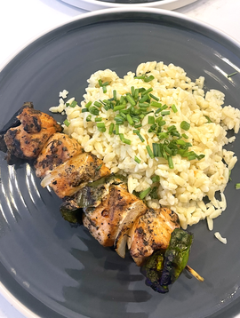 Cajun chicken skewer