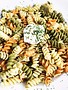 Three-color rotini, homemade pesto & cream cheese