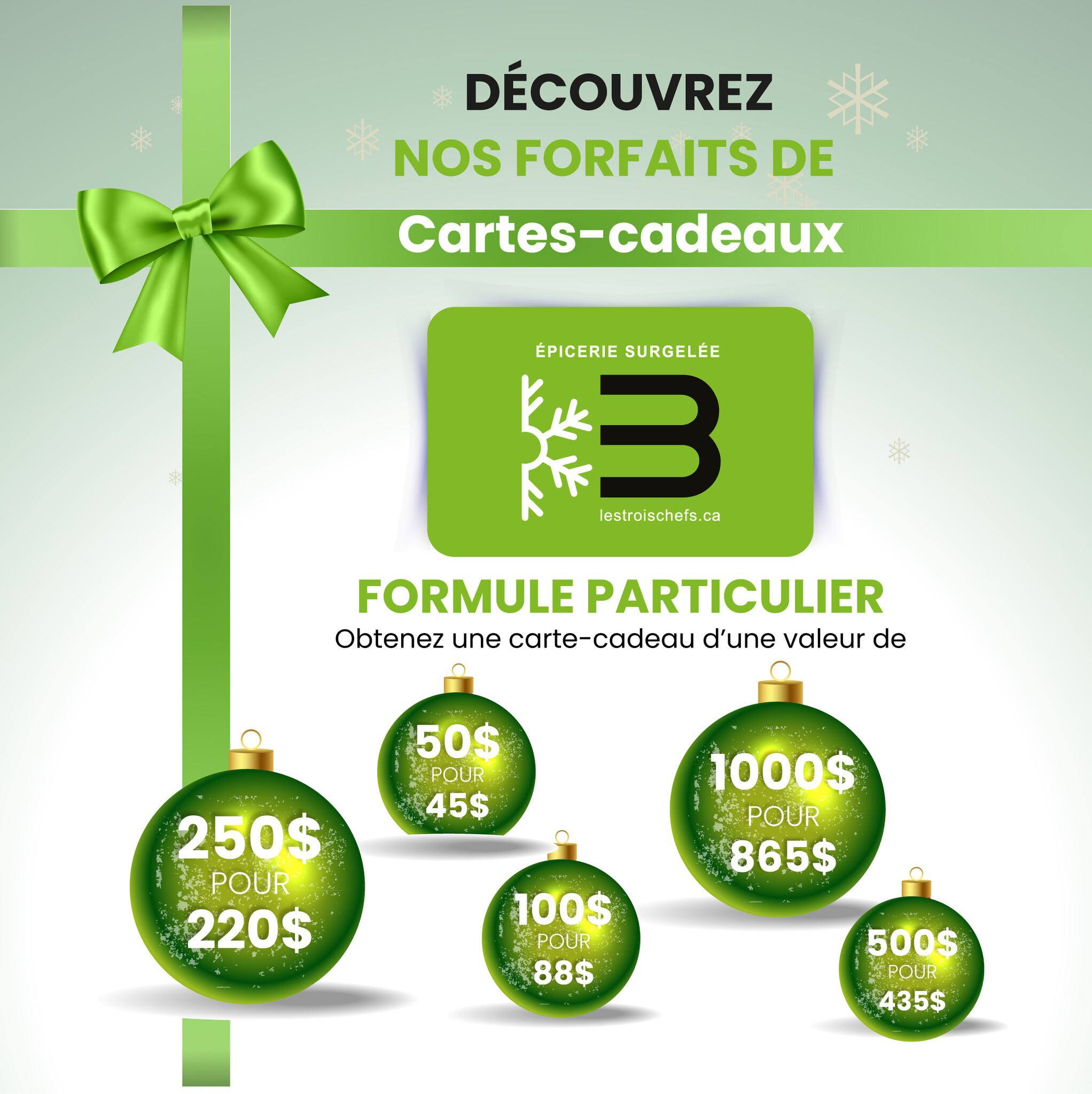 Vente spécial du mois de novembre sur les cartes-cadeaux