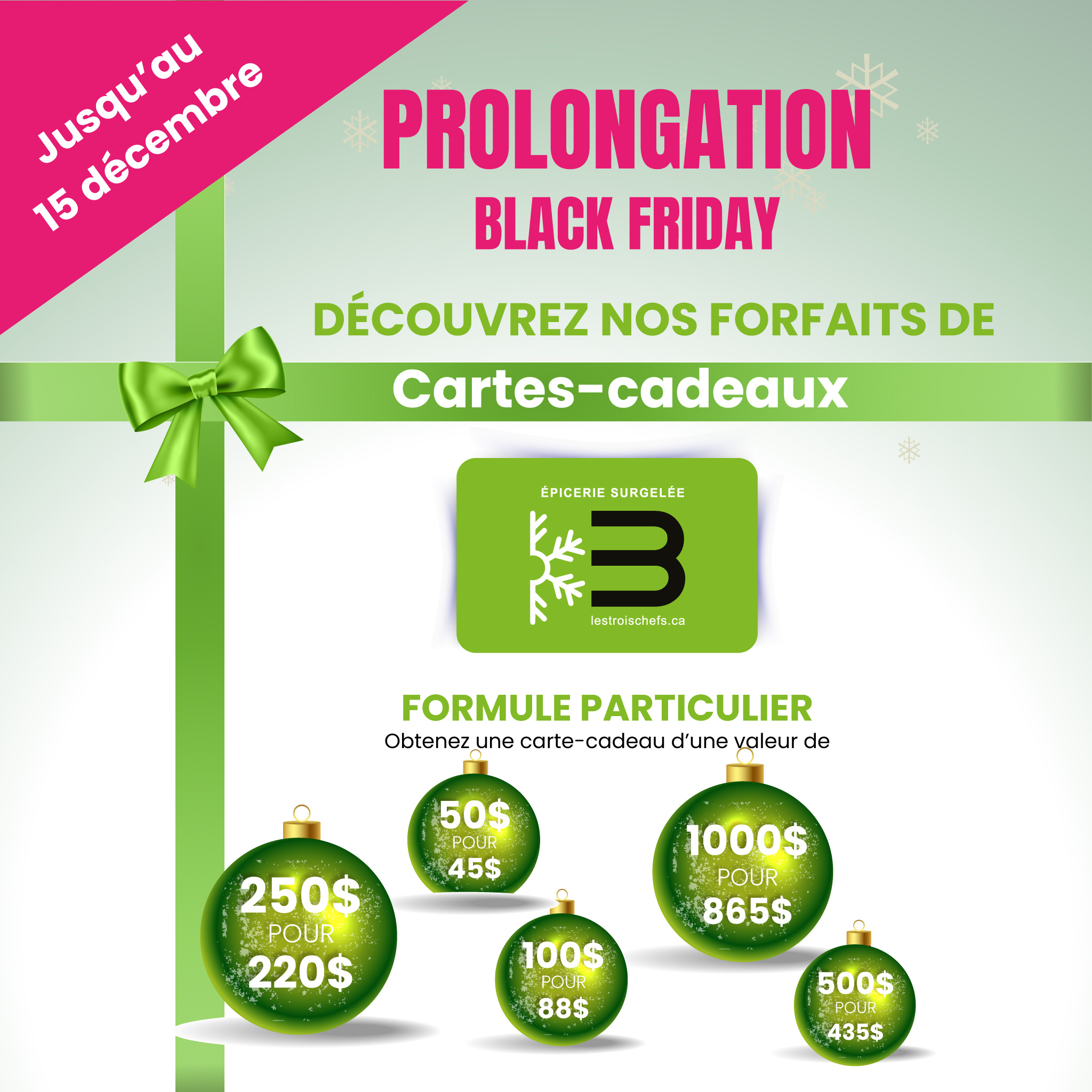 Vente spécial du mois de novembre sur les cartes-cadeaux