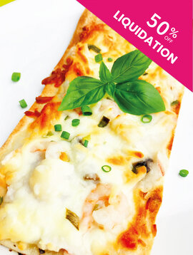 Pizza fruit de mer & croûte mince (LIQUIDATION)