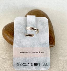Chocolate & Steel CAS Quote Ring - SS
