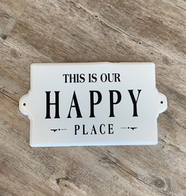 Happy/Happy Place Enameled Sign