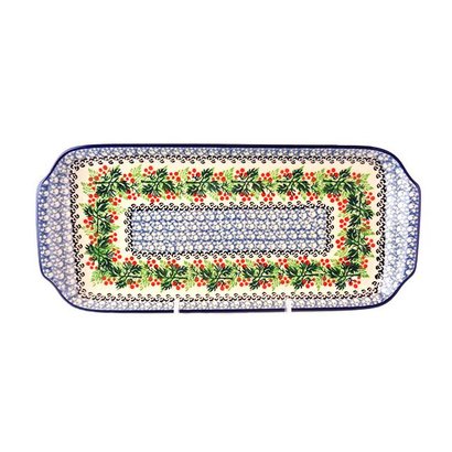 Holly Berry Rectangular Tray -- Sm