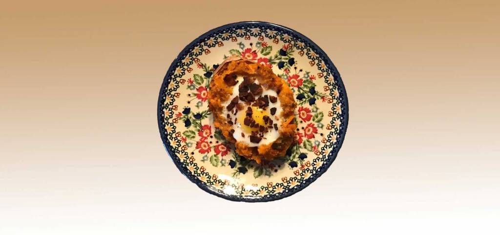 Twice Baked Sweet Potatoes on Your Favorite Polish Pottery Plates