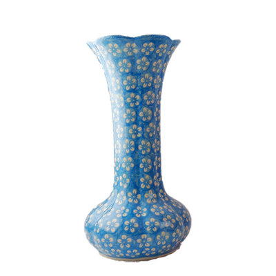 Turquoise Blossom Tulip Vase