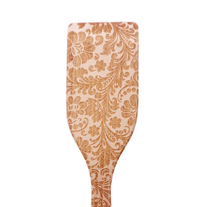 12" Embossed Wooden Crèpe Spatula - Botanical