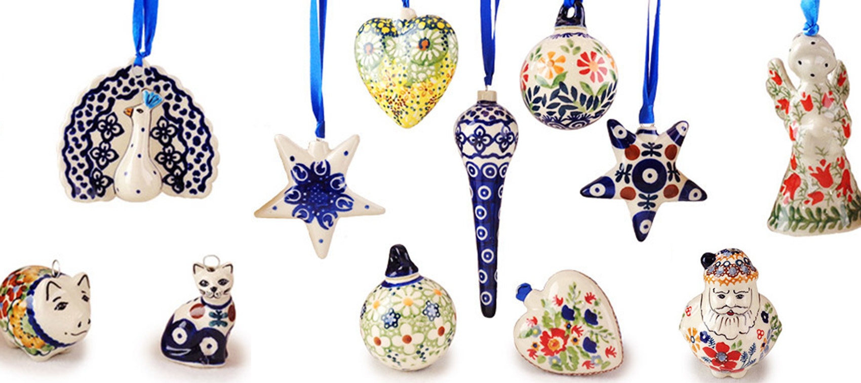 Polish Pottery Christmas Ornaments