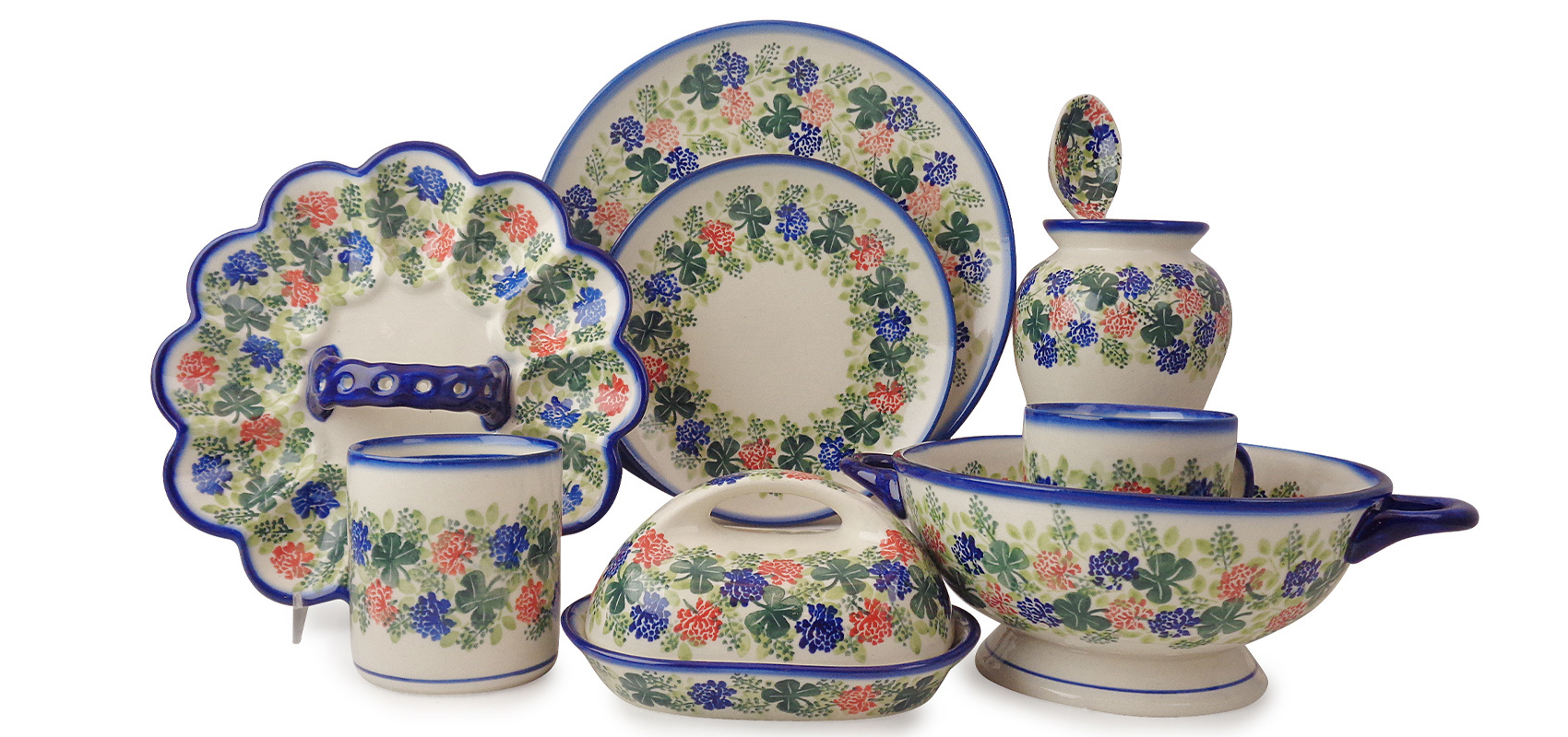 Perfect Polish Pottery patterns for St. Patrick's Day! 