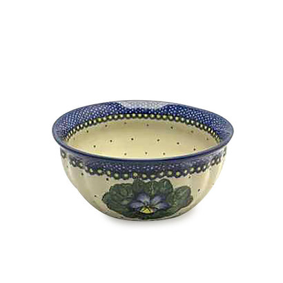 Pansies F21 Fluted Serving Bowl