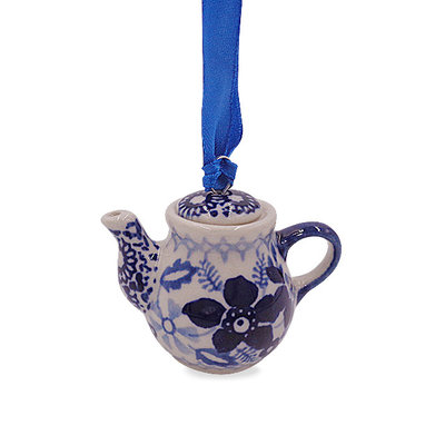 Indigo Garden Teapot Ornament