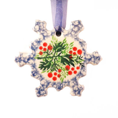Holly Berry Snowflake Ornament