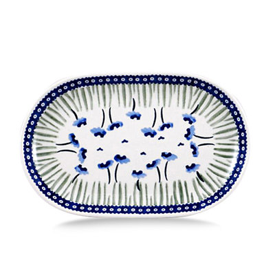 Blue Poppies Oval Tray - Sm
