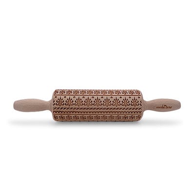 Holiday Bazzar Embossed Rolling Pin 4 1/2"