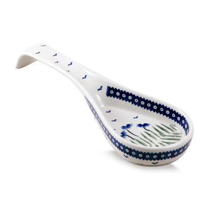 Blue Poppies Spoon Rest w/ Handle