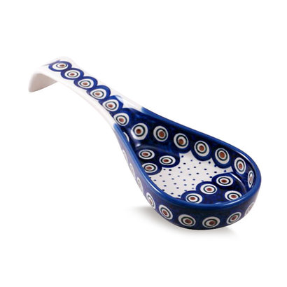Dotted Peacock Spoon Rest w/ Handle