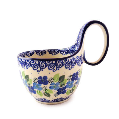 Blue Phlox Loop Handle Soup Bowl