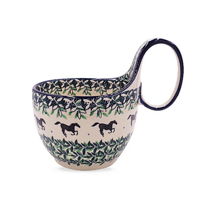 Black Beauty Loop Handle Soup Bowl