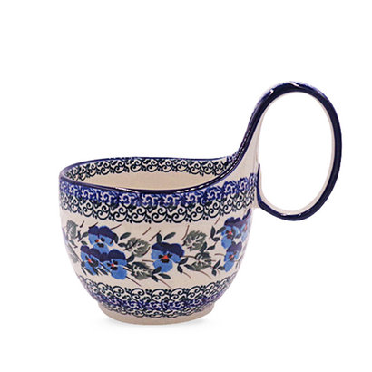 Winter Viola Loop Handle Soup Bowl