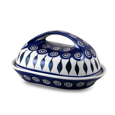 Peacock Butter Dish w/ Handle