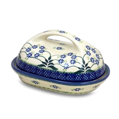 Forget Me Nots Butter Dish w/ Handle