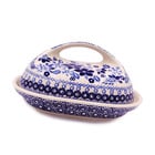 Indigo Garden Butter Dish w/ Handle