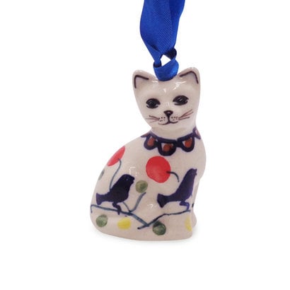 Blue Bird Cat Ornament