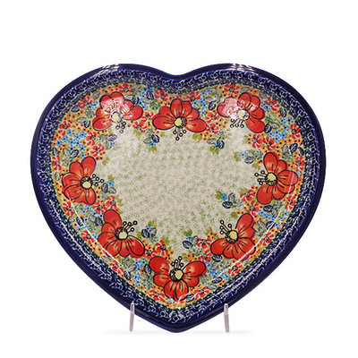 Poppy Charm Floral Heart Platter