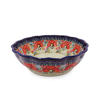 Poppy Charm Shallow Serving Bowl