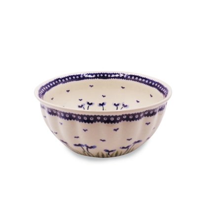 Blue Poppies F21 Fluted Bowl