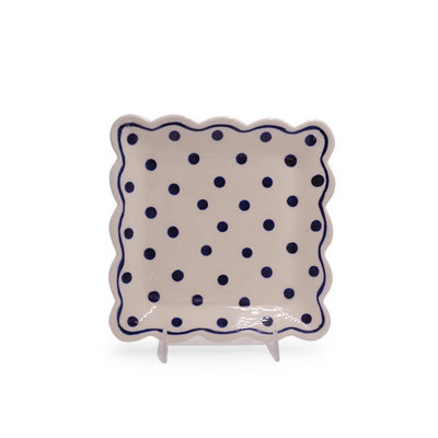 Polka Mini Ruffled Dessert Plate